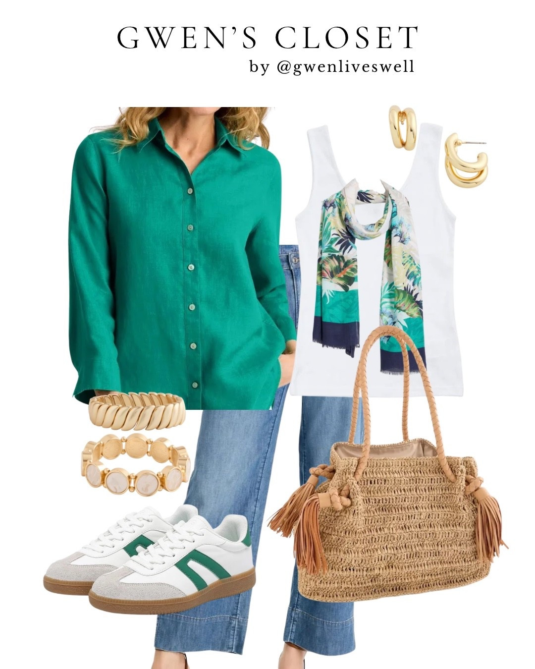 A great travel outfit has to be comfortable, polished, and easy to mix and match. This Chico’s no iron linen shirt, tank, scarf, and denim combination checks every box. Finished with my favorite sneakers for walking through airports and exploring new destinations. 💚 

#ChicosPartner #LTKTravel

#LTKootd #LTKOver40 #LTKTravel