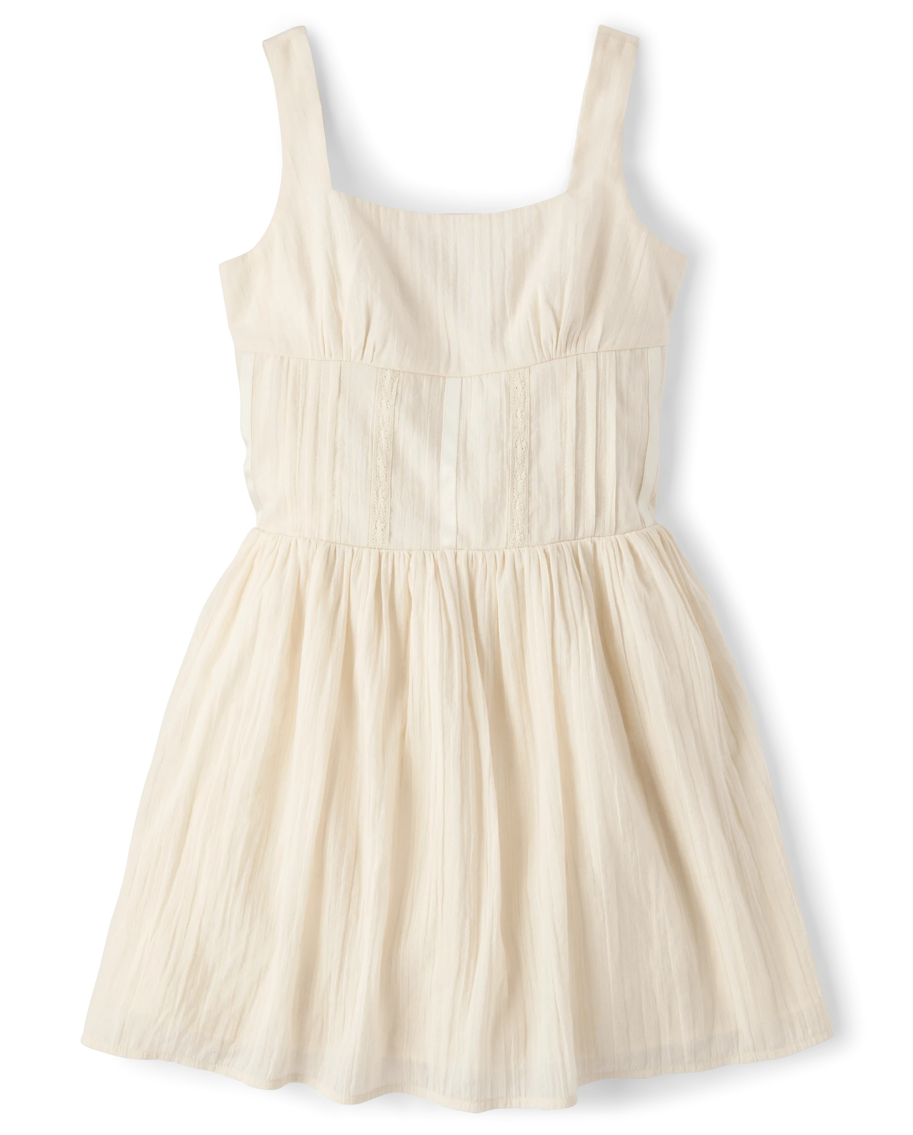 Tween Girls Pintuck Textured Fit And Flare Dress - DOVER DUNE | The Children's Place