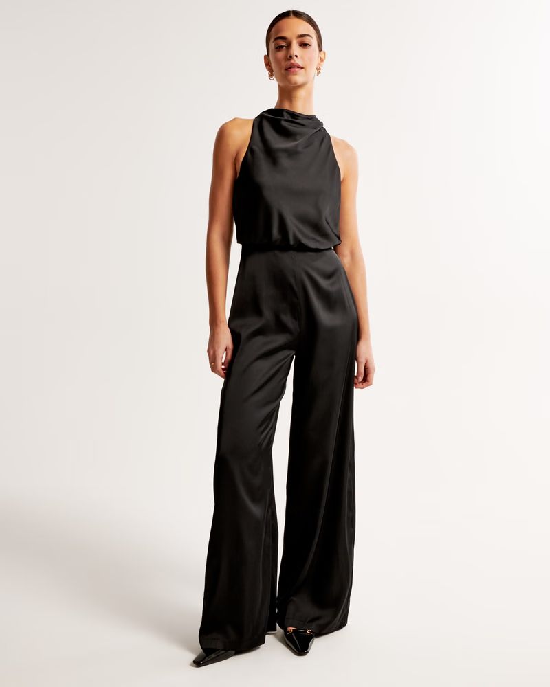 High-Neck Draped Jumpsuit | Abercrombie & Fitch (US)