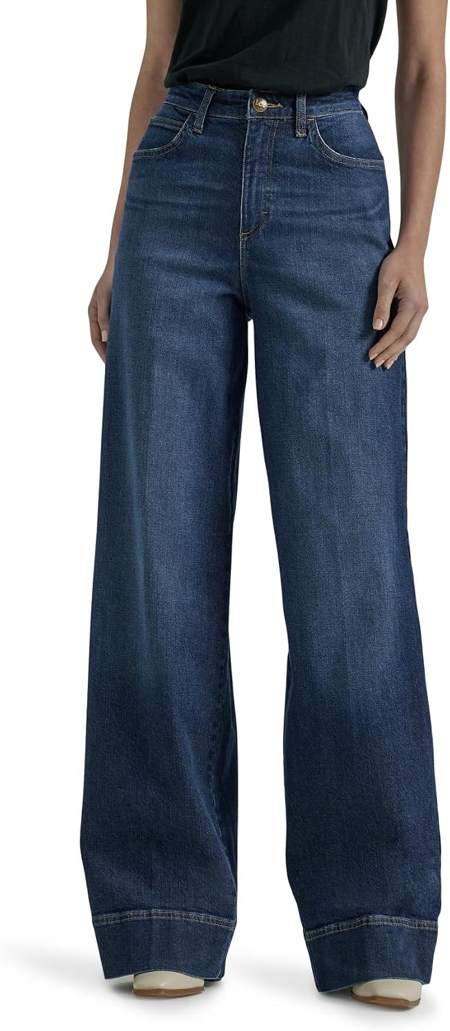 Lee Women's Legendary High Rise Trouser Jean in Elevated Retro Blue, Size 2-18 | Amazon (US)