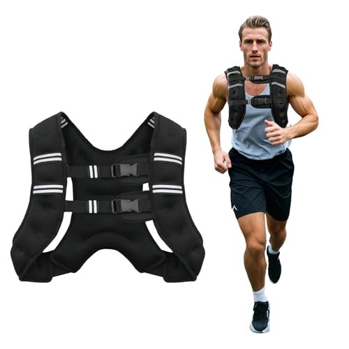 Poudee Weighted Vest, 30LB Weight Vest for Men Women, Body Weight Vests Adjustable with Reflective Stripe for Strength Training, Running, Training Workout, Jogging, Walking - 30LB | Amazon (US)