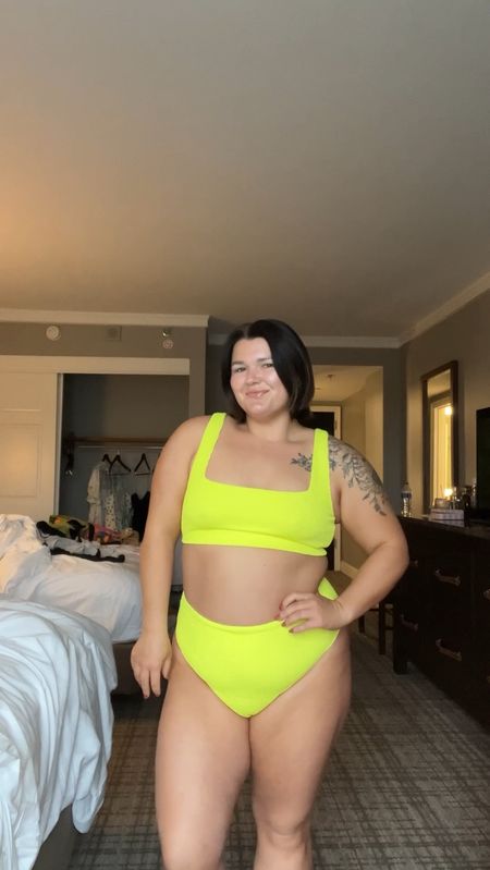 Finding swimwear i feel comfortable in postpartum! I love both this bikini and one piece from show me your mumu! The stretch fabric is amazing and I love the color options they have. I’m wearing a large bikini top, XXL bottoms and XXL one piece  

#LTKswim #LTKmidsize #LTKplussize