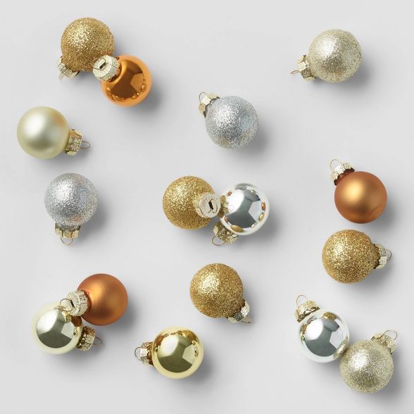 16ct 25mm Glass Ball Christmas Ornament Set - Wondershop™ | Target