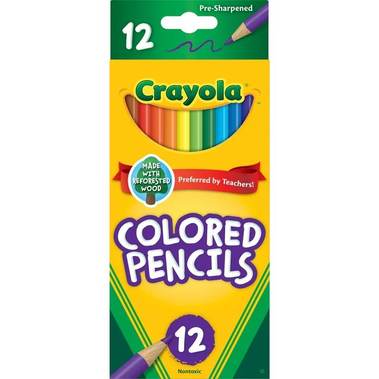 Crayola Colored Pencil Set, 12 Ct, Back to School Supplies for Kids, Classroom Supplies, Teacher ... | Walmart (US)