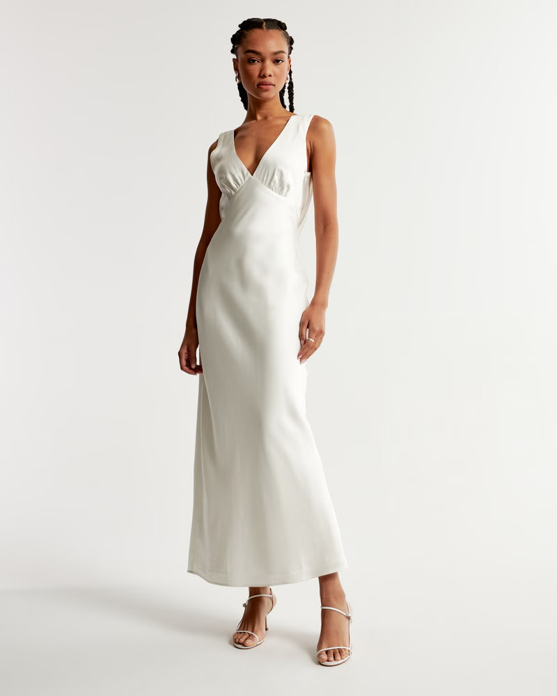 Plunge Cowl Back Maxi Dress | Abercrombie & Fitch (US)