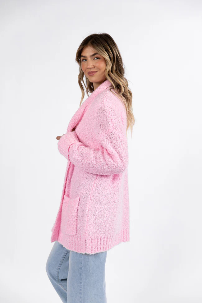All Time Fav Pink Fuzzy Cardigan DOORBUSTER | Pink Lily