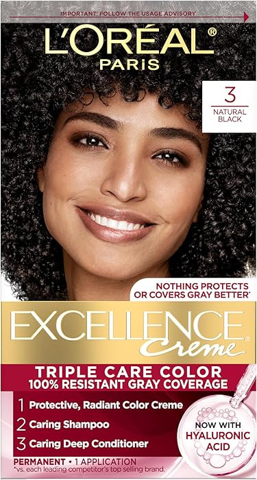 L'Oreal Paris Excellence Cr\u00e8me Permanent Hair Dye, Triple Care Hair Color with Hyaluronic Ac... | Amazon (US)