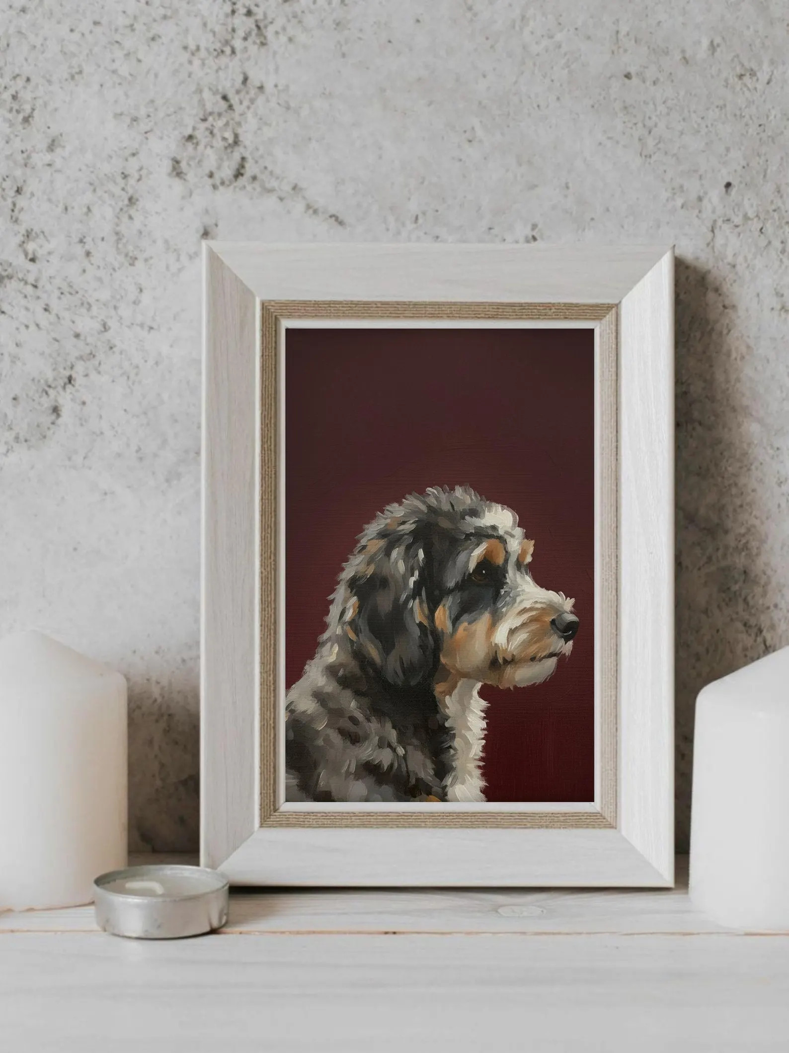 Personalized Aussiedoodle Art Print: Vintage-style Mini Dog Portrait Oil Painting - Etsy | Etsy (US)