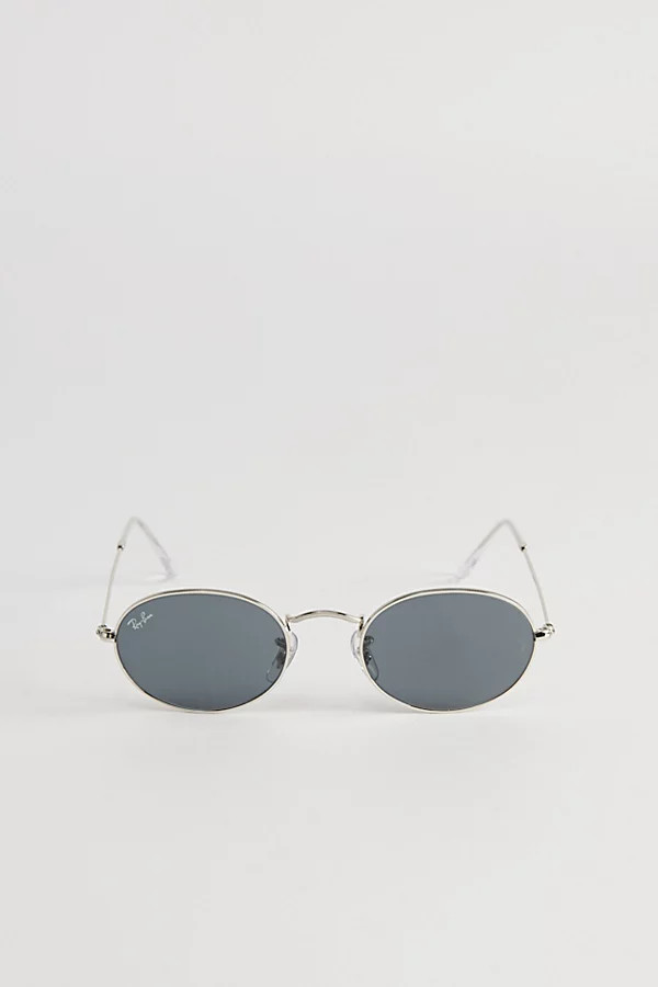Ray-Ban Oval Sunglasses in SIlver, Men's at Urban Outfitters | Urban Outfitters (US and RoW)