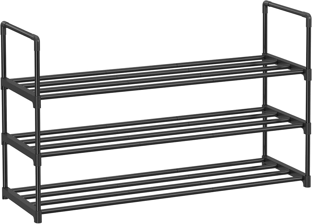 SONGMICS Shoe Rack, 3 Tier Shoe Organizer, Metal Shoe Storage Shelf for 15 Pairs of Shoes, Easy t... | Amazon (US)