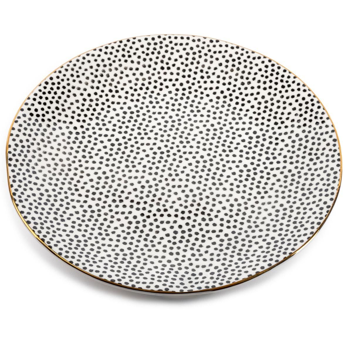 Thyme & TableBlack & White Dot Stoneware Plate | Walmart (US)
