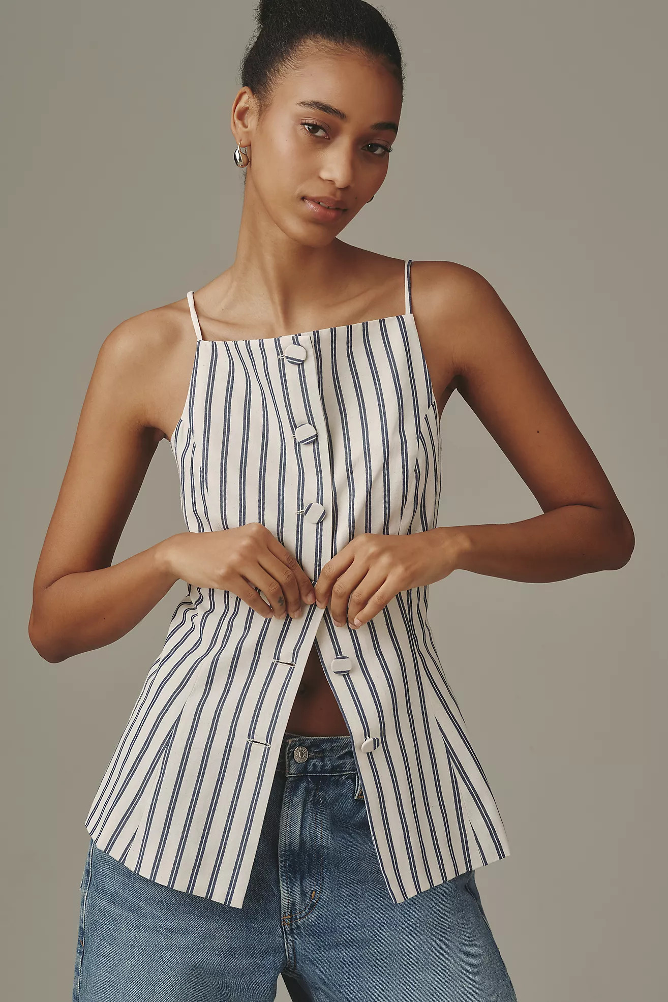 Maeve Buttondown Tank Top | Anthropologie (US)