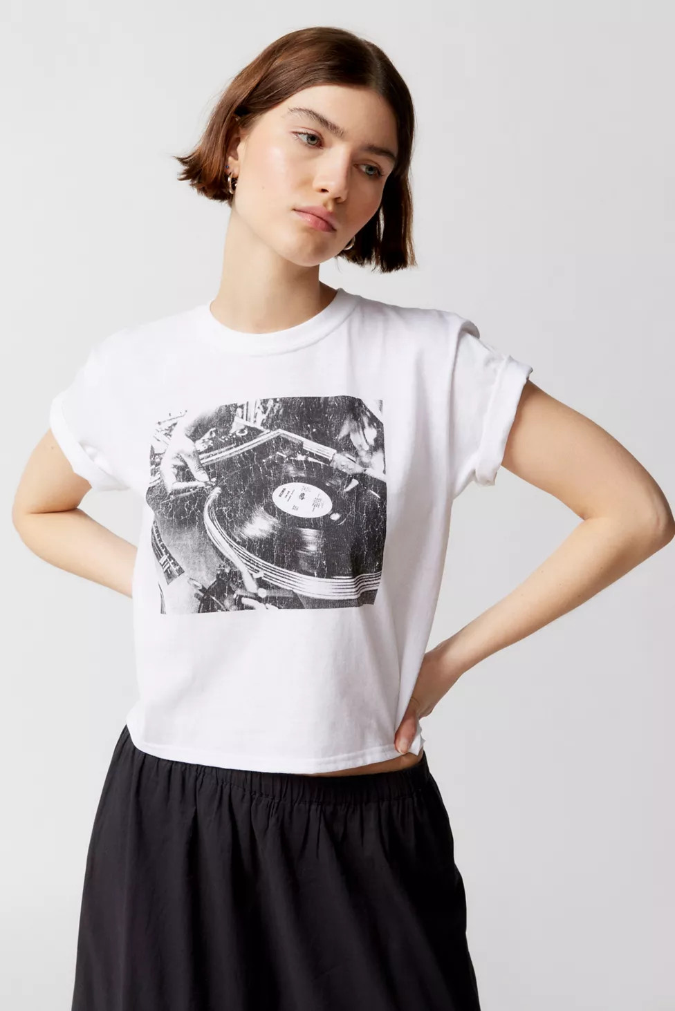 Record Player Alexa Baby Tee | Urban Outfitters (US and RoW)