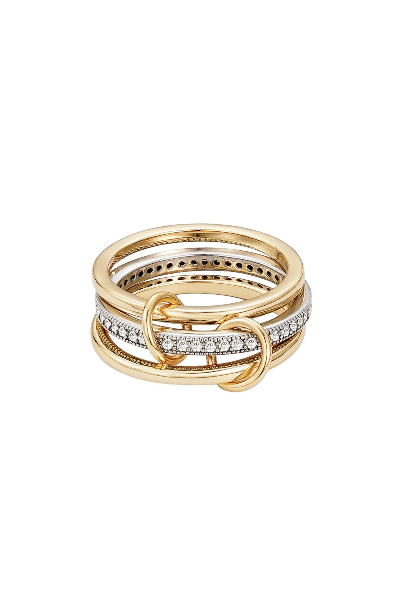 Adornia Interlocking Stacked Cubic Zirconia Rings | Nordstromrack | Nordstrom Rack