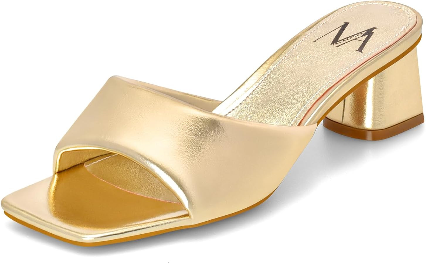 MIRAAZZURRA Heel Mules for Woman Square Open Toe Chunky Block Heel Slip on Heeled Sandals Casual ... | Amazon (US)