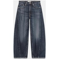 Zara - Trf Mid-Rise Baggy Barrel Jeans - Navy Blue - 32 (Us 14) - Woman | Zara US