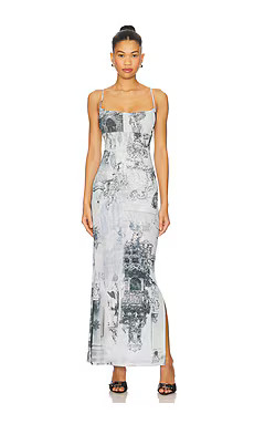 Miaou x REVOLVE Thais Dress in New Baroque Print from Revolve.com | Revolve Clothing (Global)