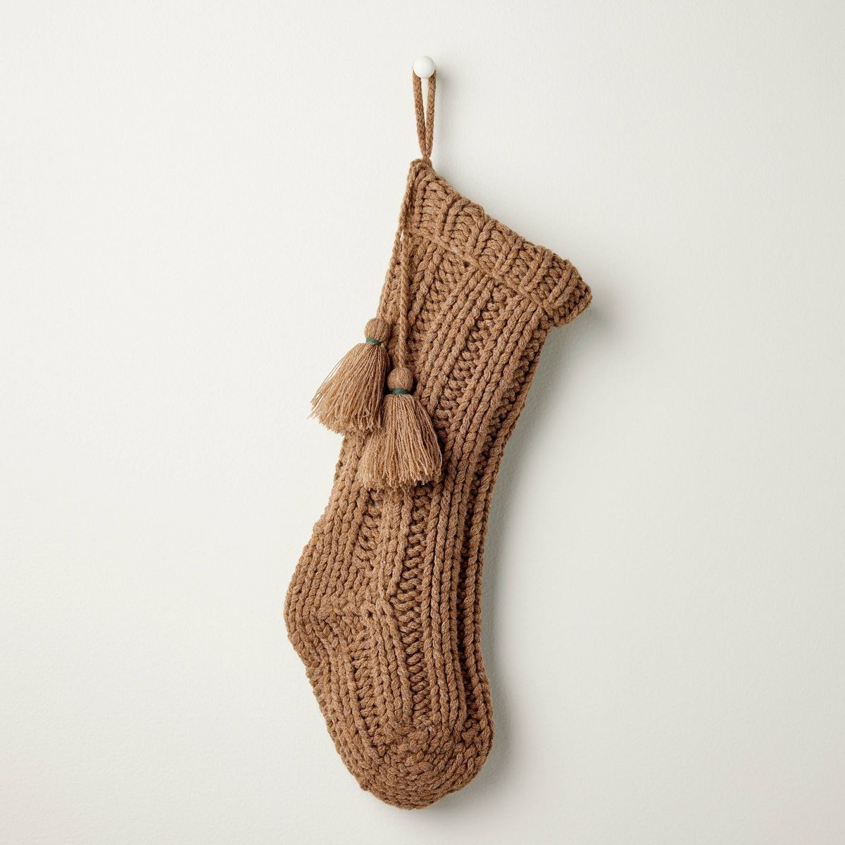 Chunky Rib Knit Christmas Stocking Oatmeal - Hearth & Hand™ with Magnolia | Target