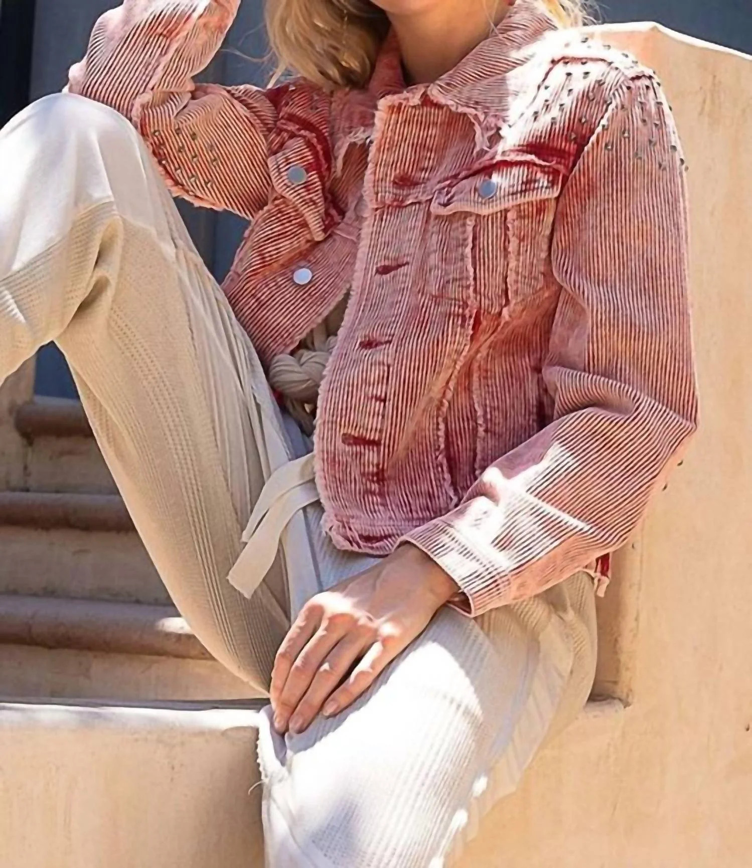 Pink Corduroy Jean Jacket | Shop Simon