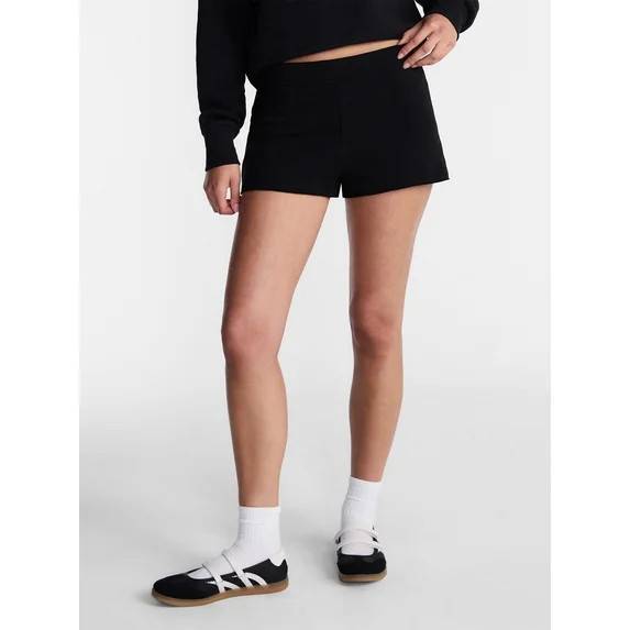 No Boundaries Ribbed Waistband Fleece Shorts, 2" Inseam, Women’s XXS-XXL | Walmart (US)