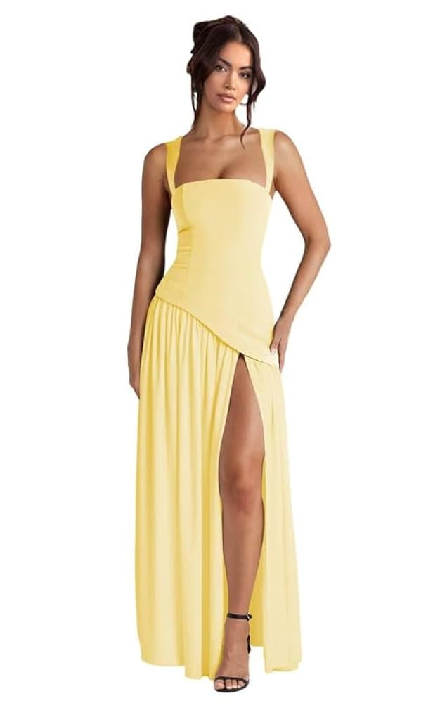 Women's Strapless Bridesmaid Dresses Pleated Chiffon 2025 Asymmetrical Drop Waist Evening Formal ... | Amazon (US)