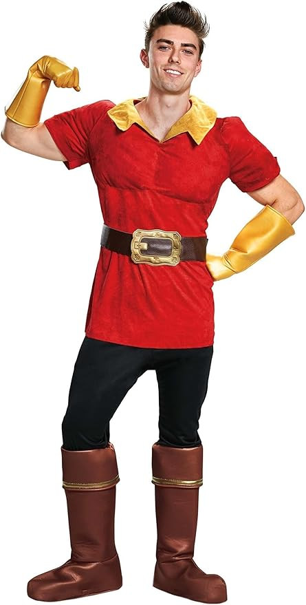 Gaston Costume for Adults, Official Disney Beauty and the Beas Men's Halloween Costume | Amazon (US)