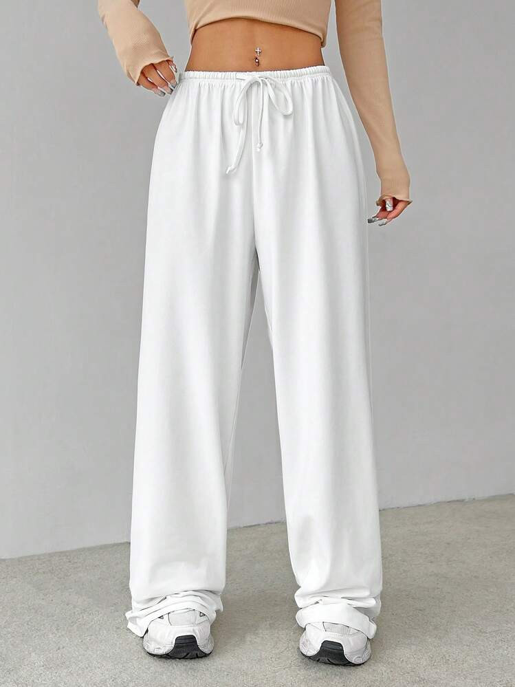EU/UK Warehouse

SHEIN Tall Soft White Knitted Home Baggy Pants, Loose Pants | SHEIN