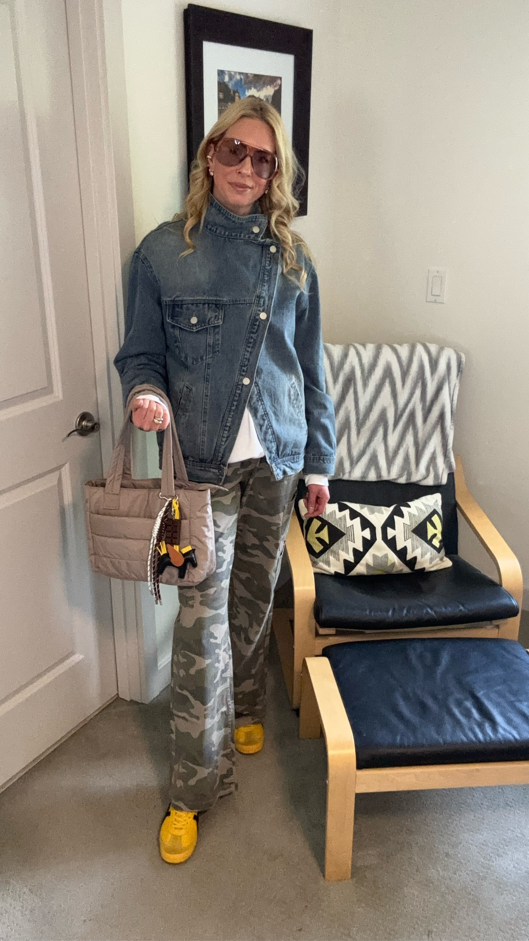 Saturday Spring Park Fit - 3/21/26

Denim Jacket and bag @tiktokshop
Cozy White Sweatshirt @h&m 
Cashmere blend long sleeve @uniqlo
Camo pants @walmart
Shoes @onisukatiger
Sunnies and bag charm @amazon



#LTKTall #LTKootd #LTKOver40