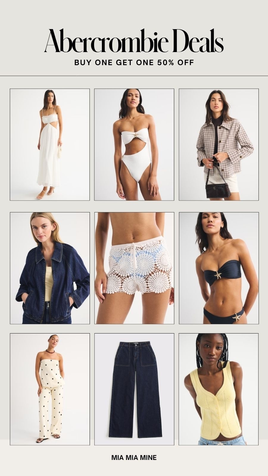 Abercrombie spring and summer outits
Abercrombie swimsuits on sale - buy one get one 50% off
Stock up on crochet shorts, spring denim and vacation dresses

#LTKSaleAlert #LTKTravel #LTKSwim