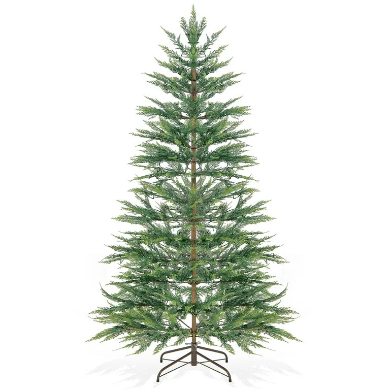 Topbuy Árbol de Navidad de Ciprés Artificial de 6,5 Pies con Bisagras Preiluminadas y 430 Luces... | Walmart (US)