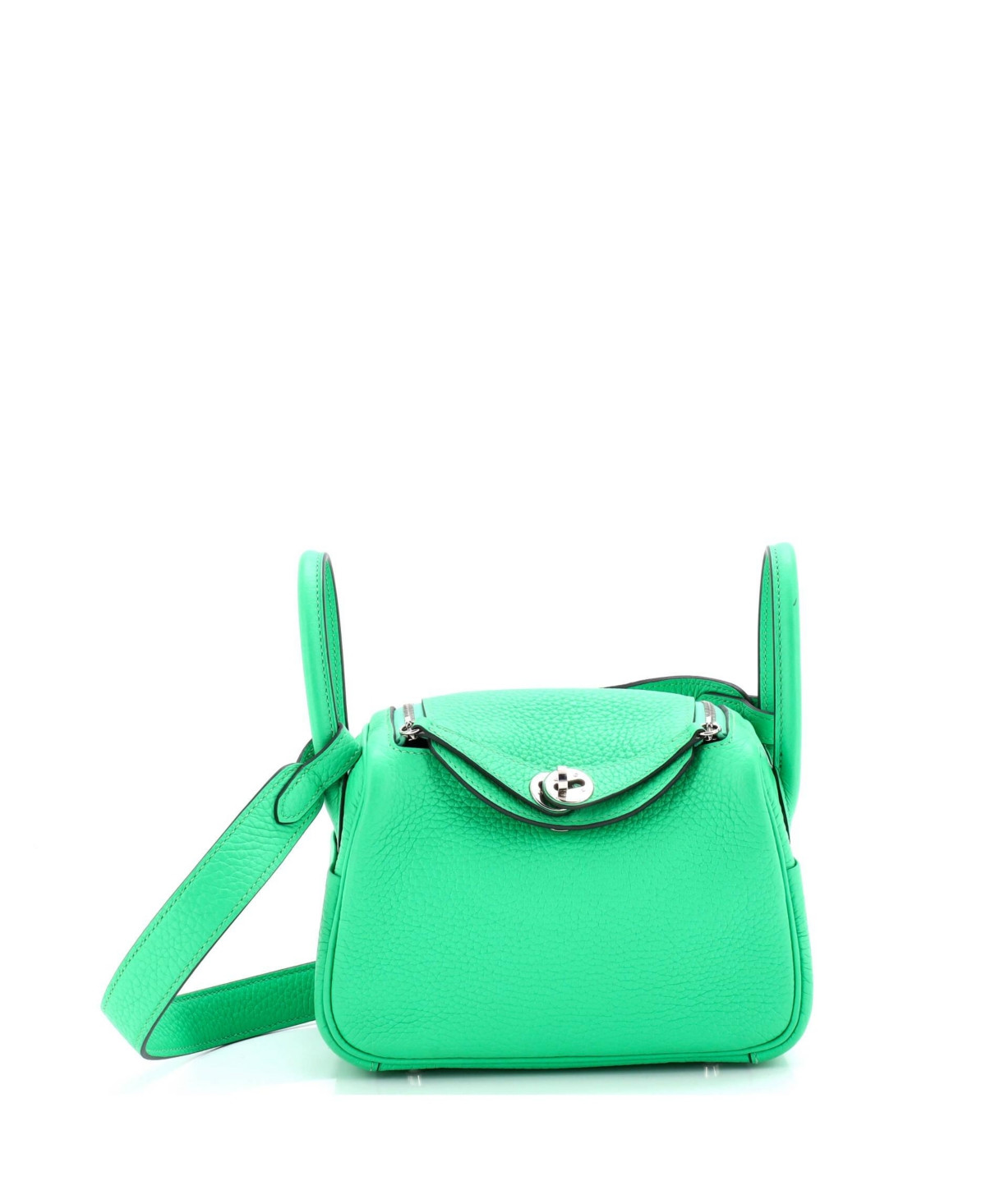 Pre-Owned HERMES Mini Lindy Bag Clemence - Green | Macy's