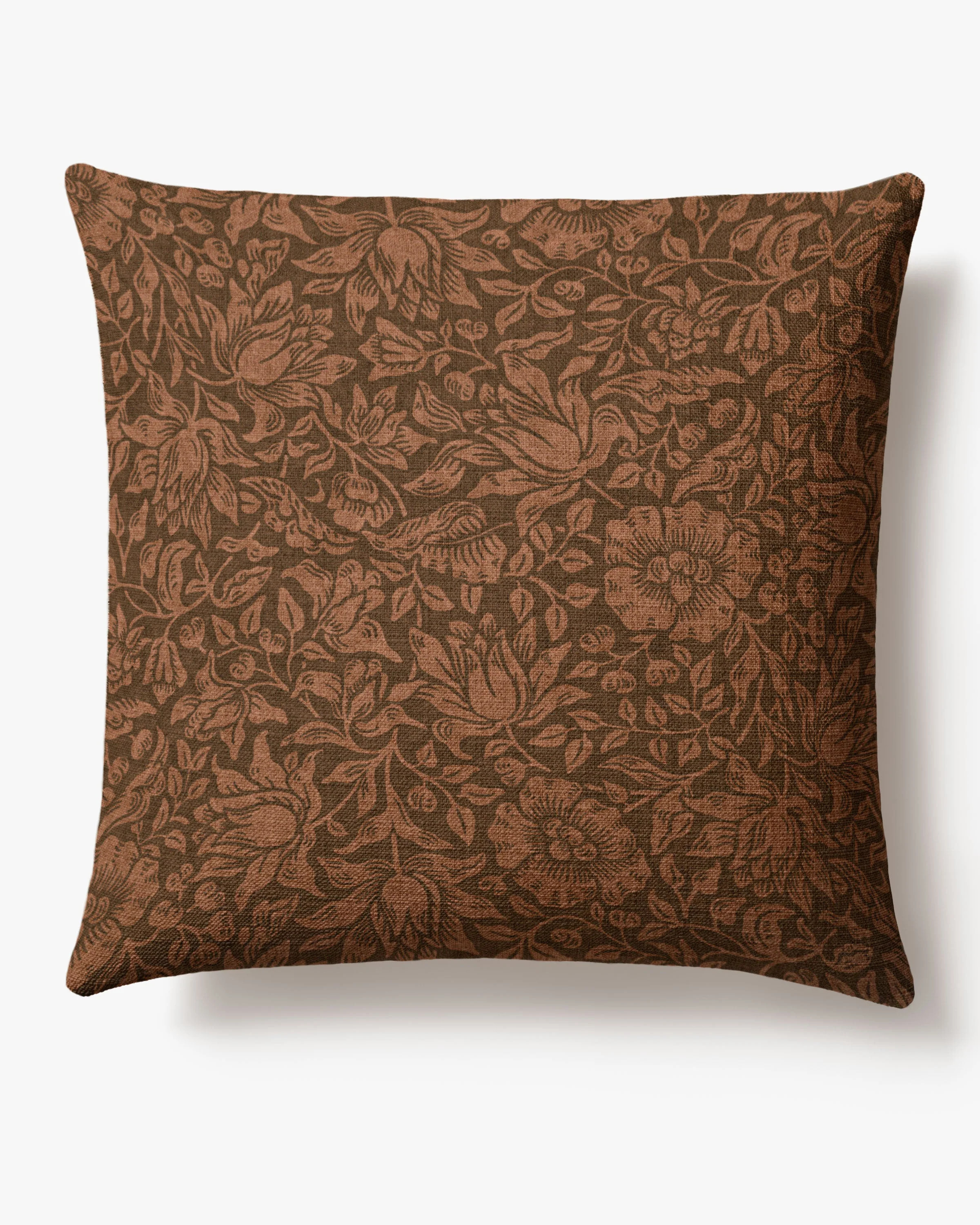 Mallow Rust Washable Woven Throw Pillow by Morris & Co. | Ruggable US | Ruggable