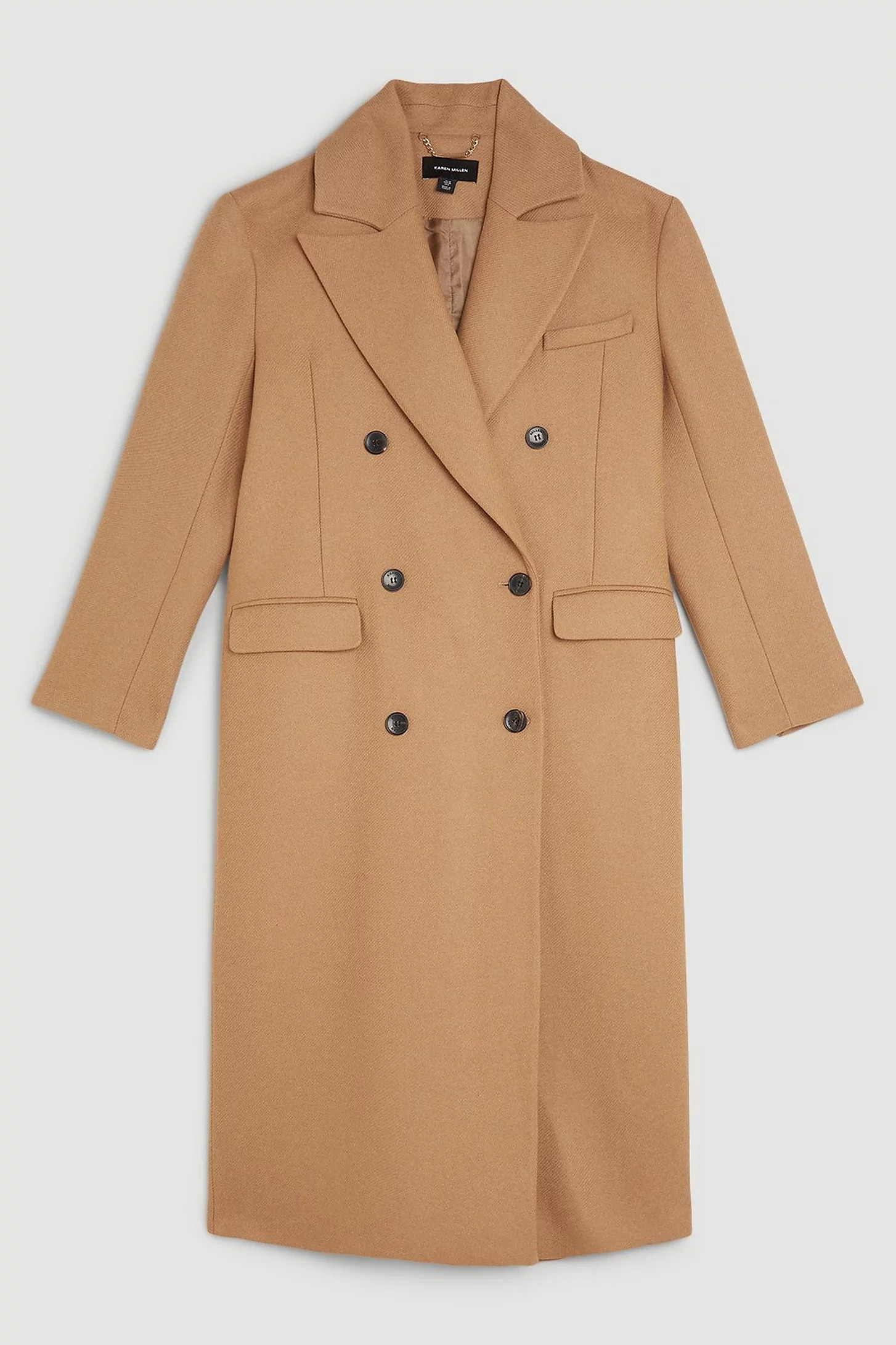 Italian Manteco Wool Strong Shoulder Anti Fit Coat | Karen Millen UK + IE + DE + NL