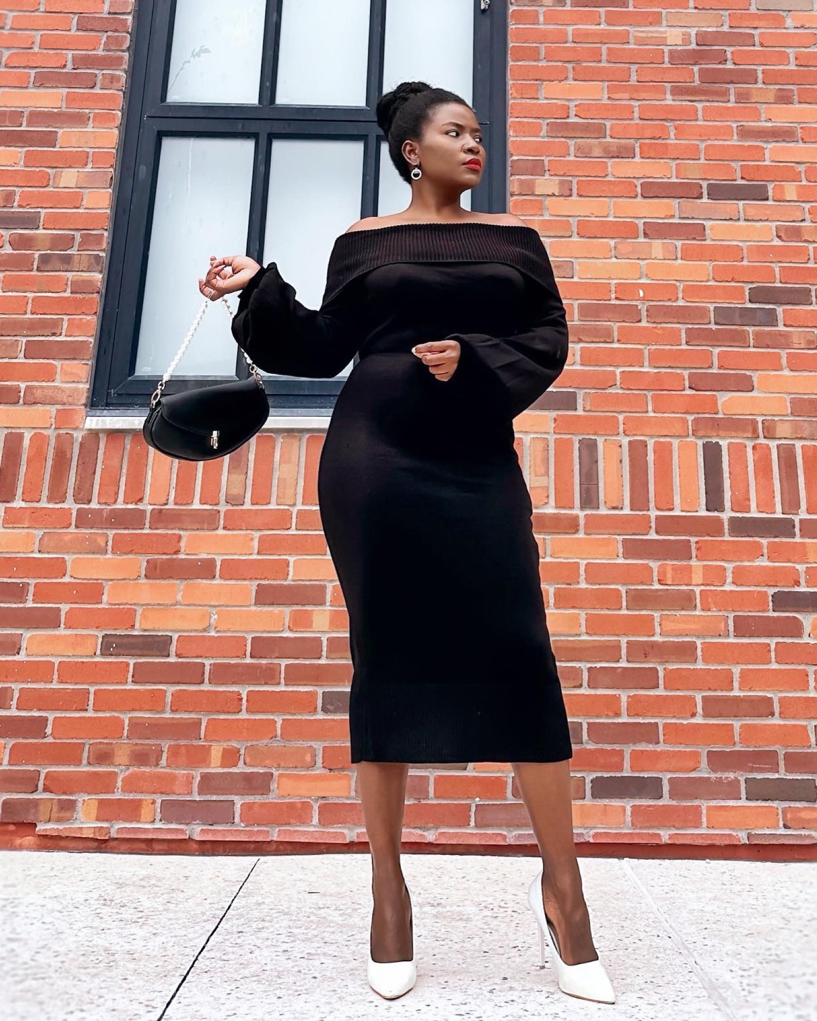 bcbg black sweater dress BCBGMaxAzria M Black Sweater Dress V Neck sheath Career Cocktail Stretch EUC