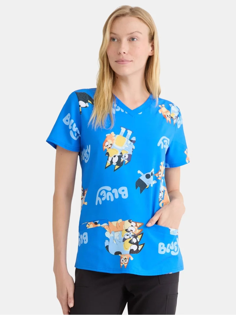 Bluey Women's Scrub Top, Sizes S-3XL | Walmart (US)