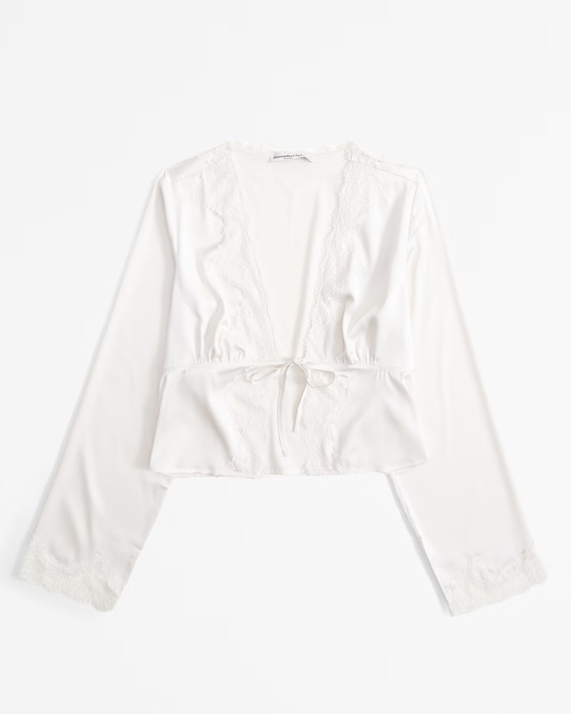 Lace and Satin Sleep Top | Abercrombie & Fitch (US)