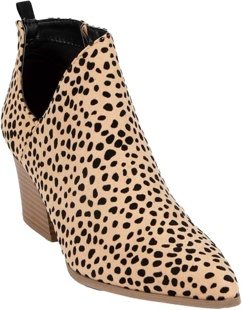 Qupid Chop Out Leopard Booties | Amazon (US)