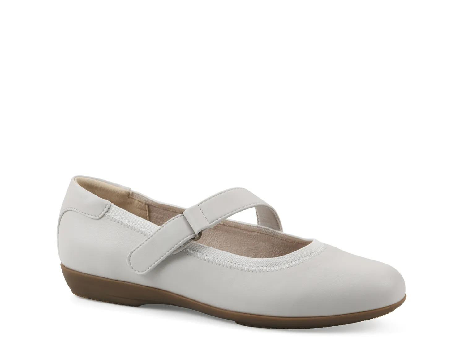 Cliffs by White Mountain Wide Width Carwen Mary Jane Flat | Women's | Off White Synthetic | Size 9.5 | Flats | Mary Jane | DSW