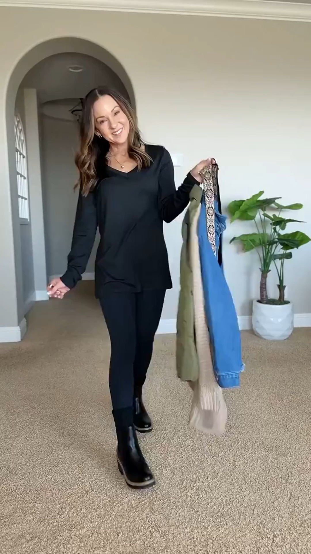 3 Easy Everyday Leggings outfits with 1 Base Layer! 

For reference: I’m 5’1”, 109lbs
everything is linked and unaltered.
Leggings come in 25” & 28” and I wear an XS 25”
Long sleeve tee S
Long cardigan in light khaki S
Long denim shirt dark blue S
Puffer Vest S

Outfit inspo  winter outfit  easy outfits  Amazon fashion  black leggings  leggings  denim fringe jacket  cardigans  black purse  boots  everyday outfit  leggings outfits  over 50 fashion  petite fashion  everydayholly

#LTKootd #LTKPetite #LTKSeasonal