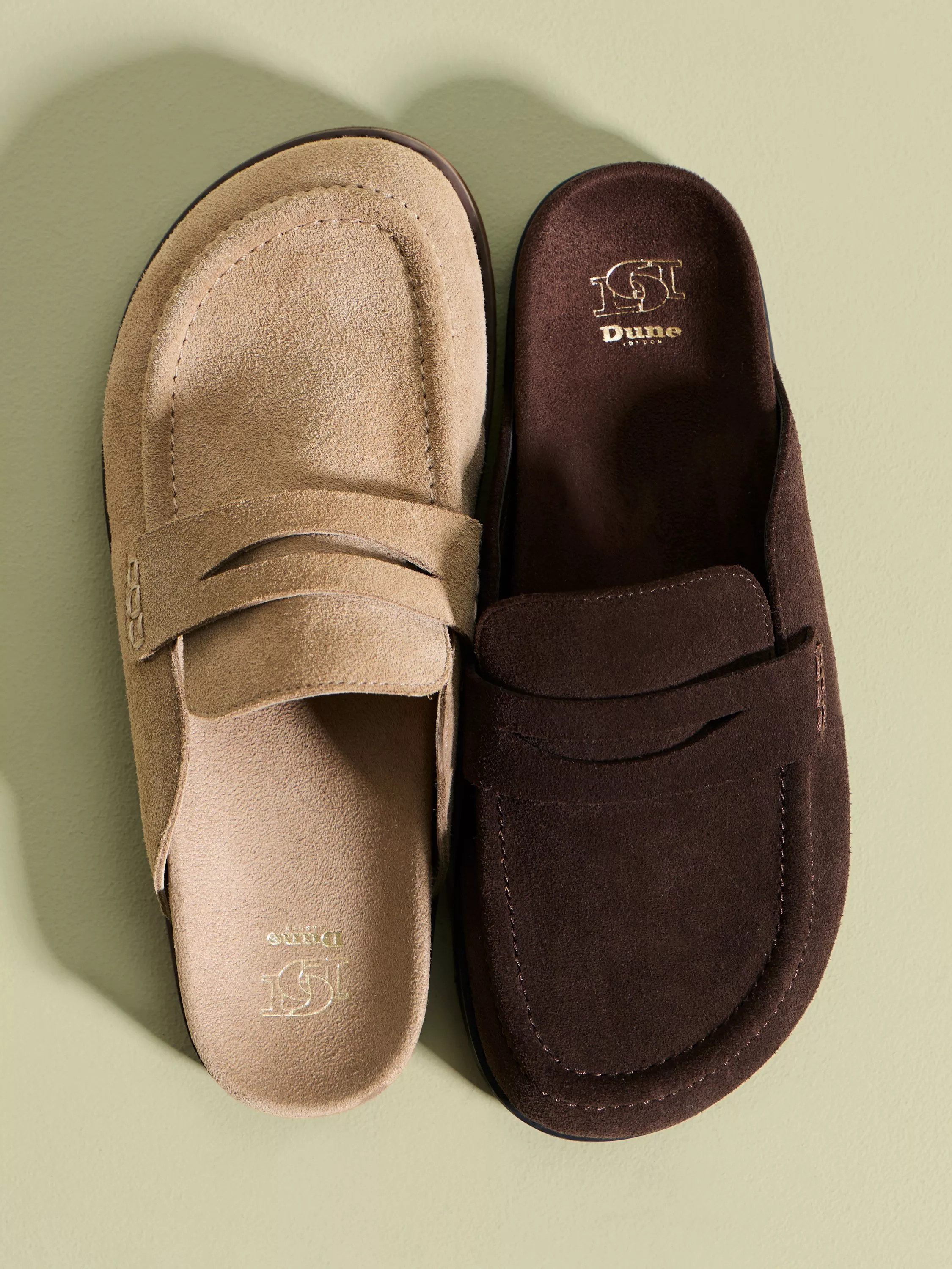 Dune London Goldens Suede Backless Loafers | John Lewis (UK)