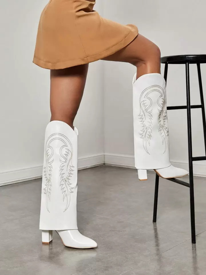 Party Collection Slip on schoenen Vakantie Gestreept Dames mode laarzen Borduurwerk | SHEIN