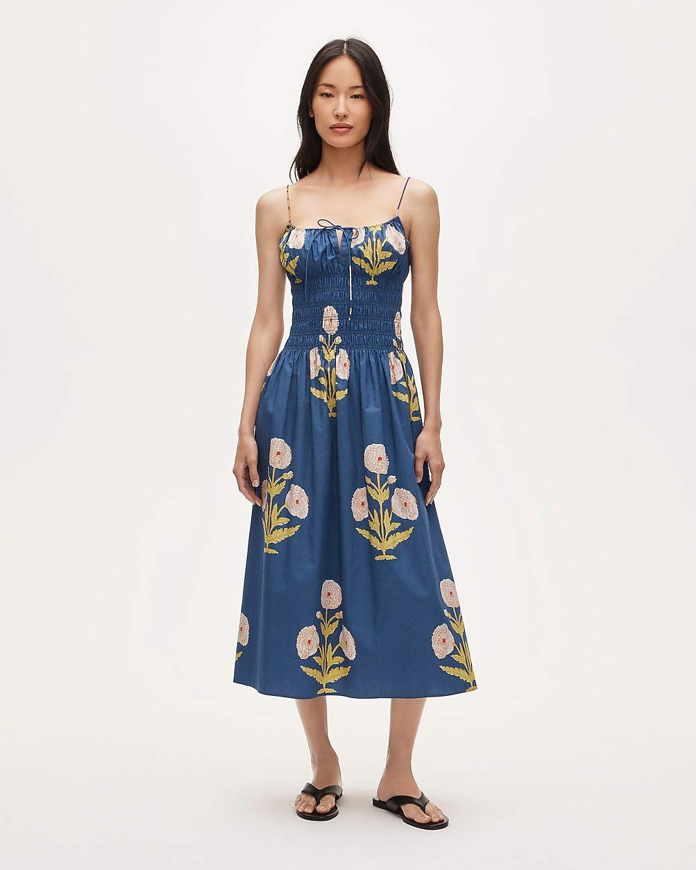 Tall Reverie dress in marigold block print | J. Crew US