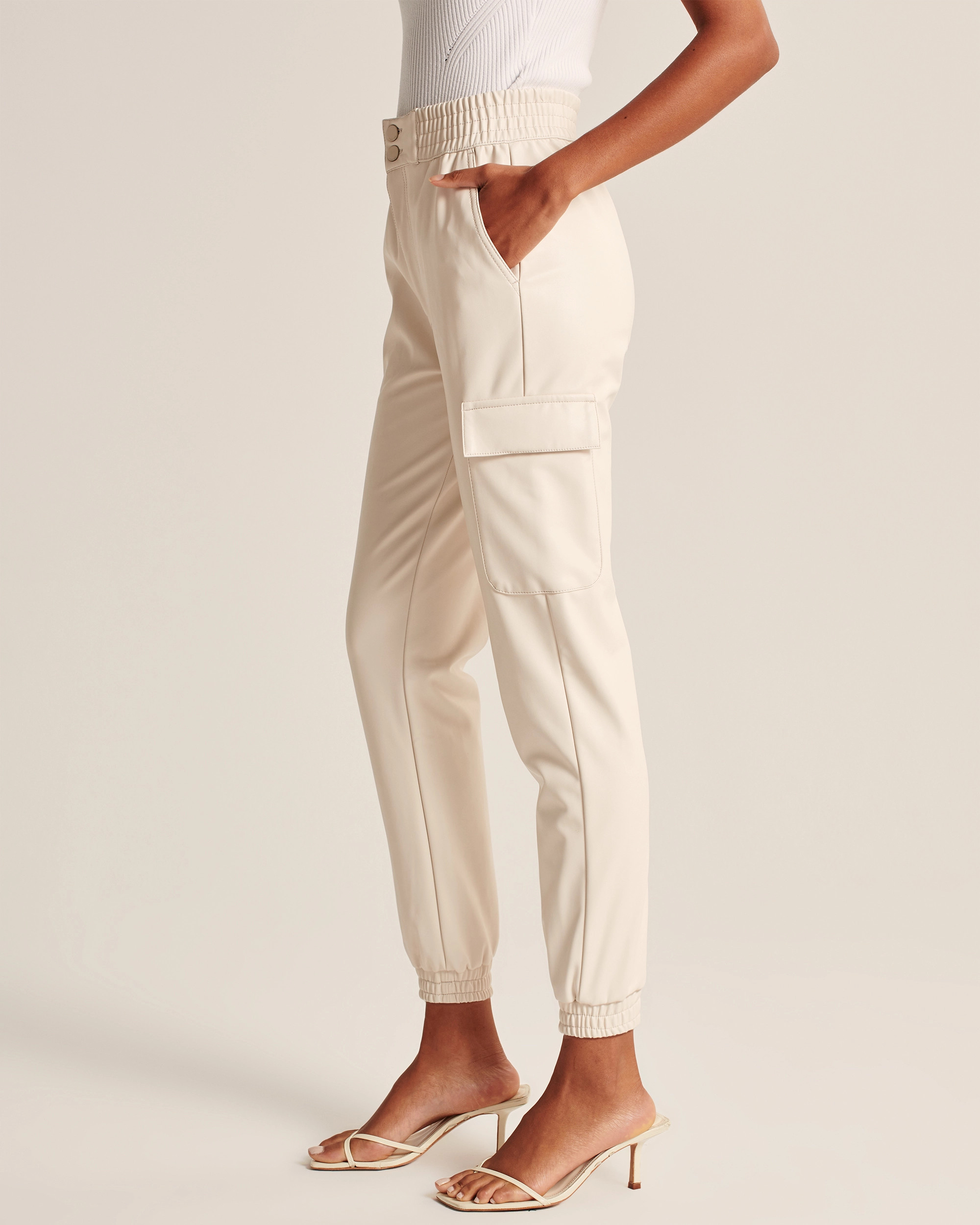 Vegan Leather Cargo Joggers | Abercrombie & Fitch (US)