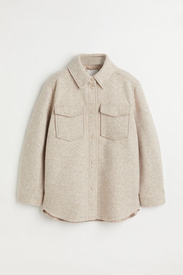 Shacket - Light beige marl - Ladies | H&M GB | H&M (UK, MY, IN, SG, PH, TW, HK)