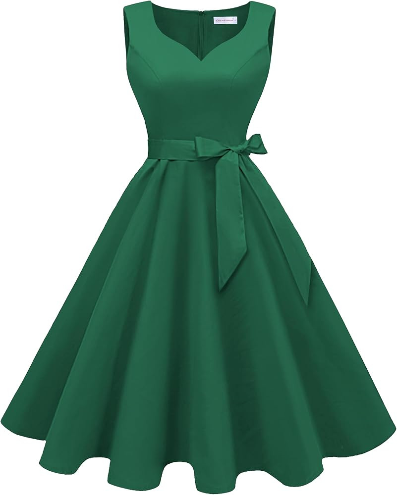 Girstunm 1950s Dresses for Women Sleeveless Audrey Hepburn Tea Party Swing Dress Retro Cocktail D... | Amazon (US)