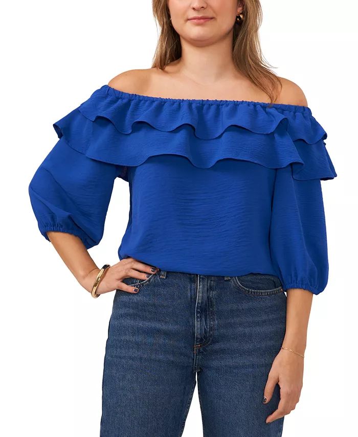 Sam & Jess Women's Double-Ruffle Off-The-Shoulder Blouse - Macy's | Macy's