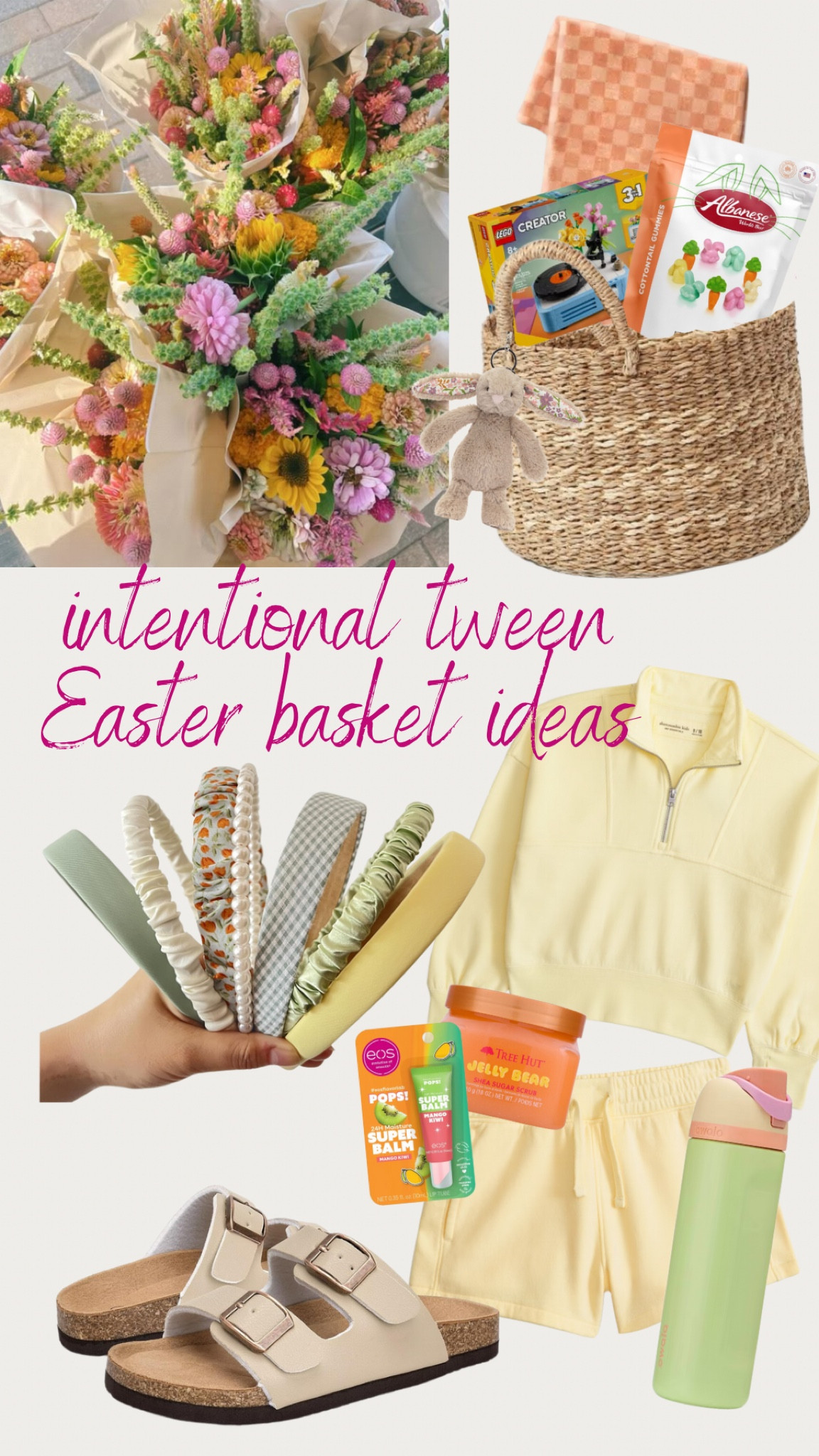 Tween / Teen Easter Basket Ideas and Inspo. Intentional items they actually use for spring and summer! Always add flowers and use a multipurpose basket!

#LTKSeasonal #LTKKids #LTKHome