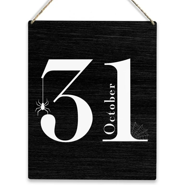 Halloween Wood Sign Rustic Farmhouse Style October 31 Wooden Sign Hanging Plaque 8 X 10 Inches Ho... | Walmart (US)