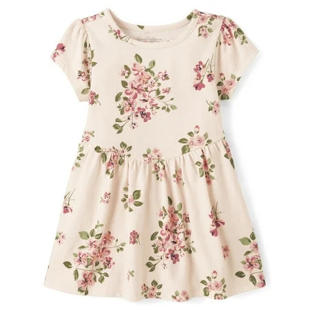 The Children's Place Toddler Girls Short Sleeve V-Waist Dress, Sizes 6M-5T | Walmart (US)