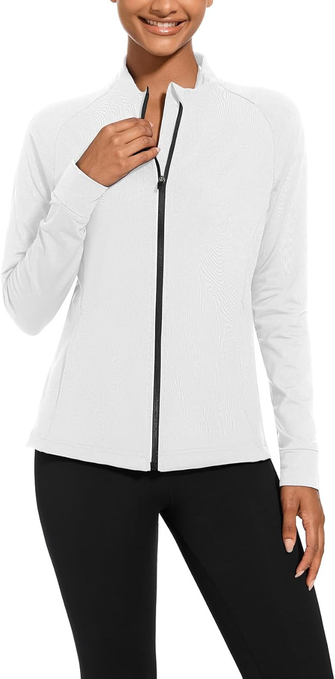 bpbtti Women's Polar Fleece Zip Up Workout Jackets with Pockets Slim Fit Cottony Soft Jacket for ... | Amazon (US)